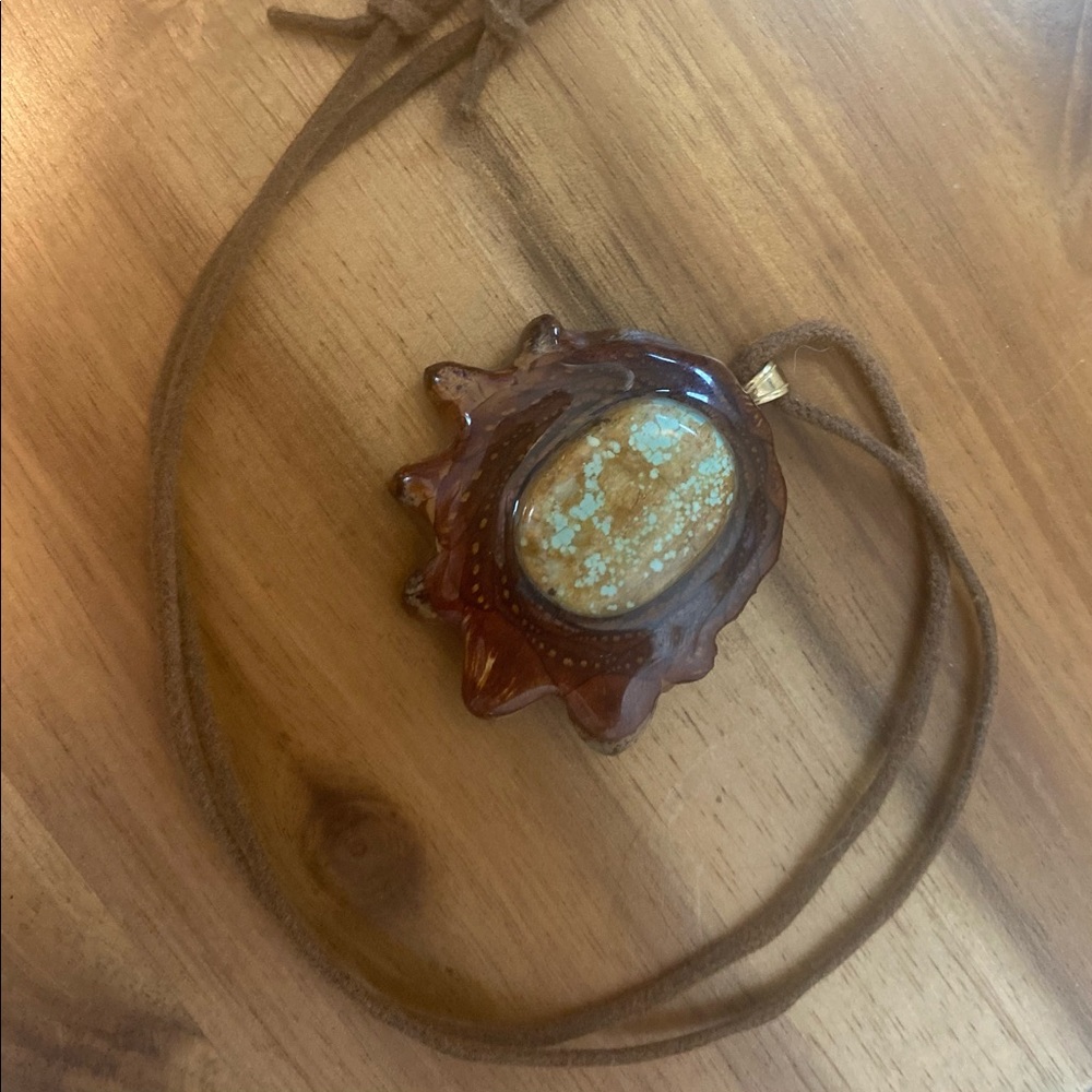 Turquoise- Third Eye Pinecone Necklace